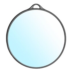 HAIRDRESSER MIRROR ROUND BLACK